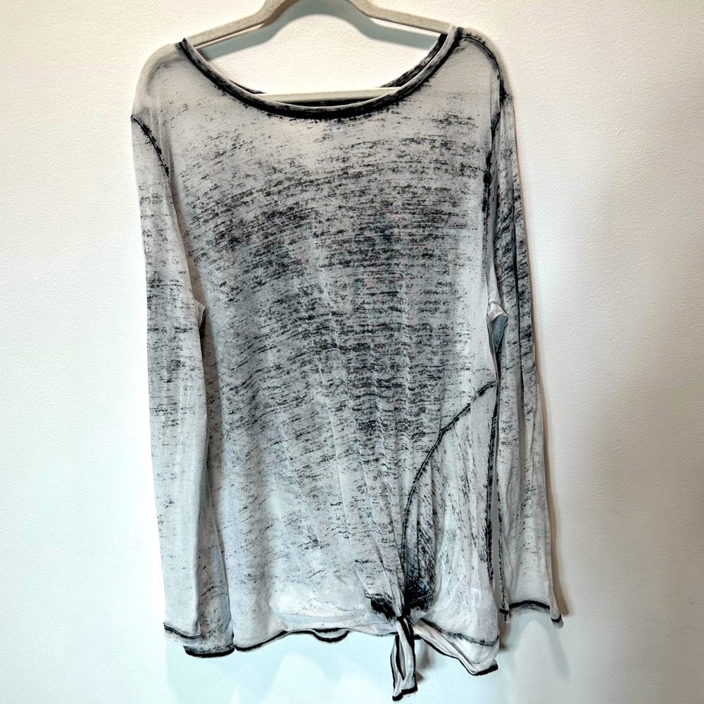 Susina Burnout Tie Knot Speckled Long Sleeve Lightweight Top Women’s Size 1X